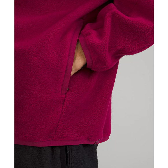 NWT Lululemon Men's Oversized-Fit Fleece Half Zip Sweatshirt Pomegranate Size XL - Picture 4 of 11